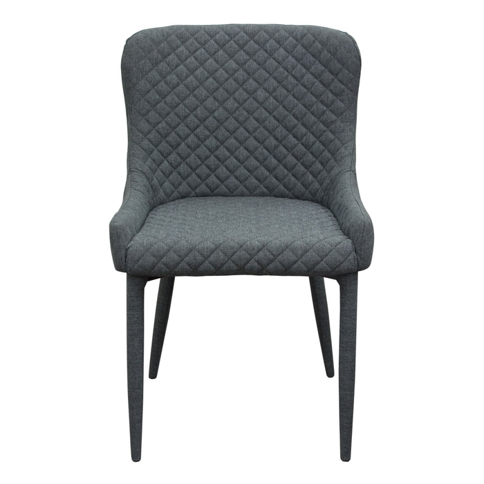 Set of (2) Savoy Accent Chair in Graphite Fabric with Metal Leg by Diamond Sofa