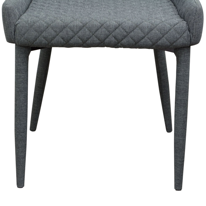 Set of (2) Savoy Accent Chair in Graphite Fabric with Metal Leg by Diamond Sofa