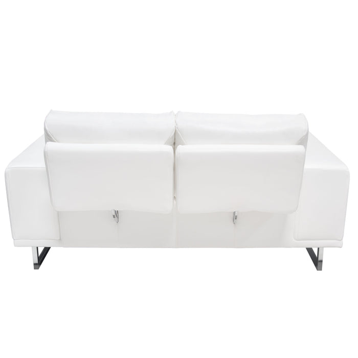 Russo Loveseat w/ Adjustable Seat Backs in White Air Leather by Diamond Sofa