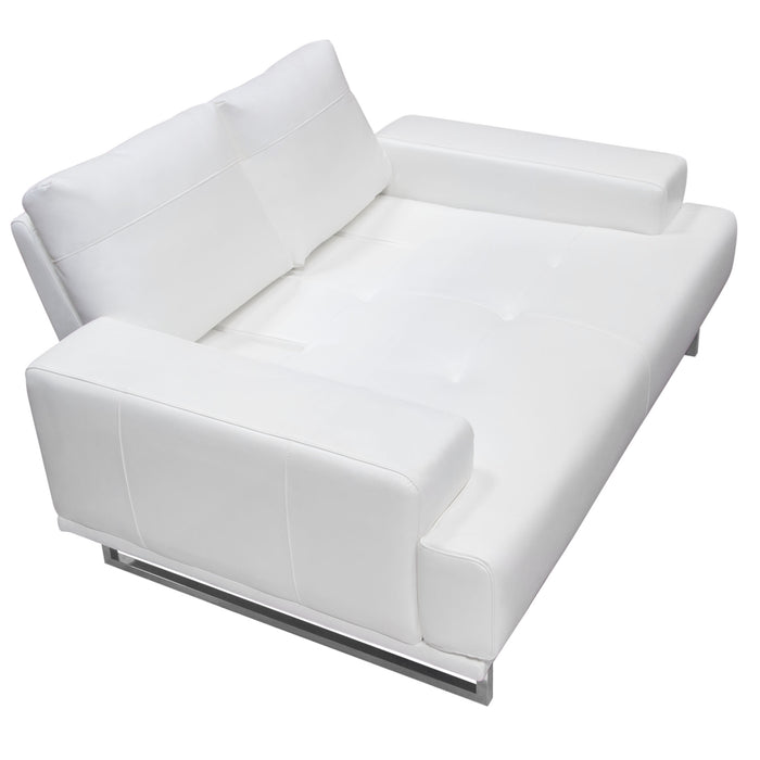 Russo Loveseat w/ Adjustable Seat Backs in White Air Leather by Diamond Sofa