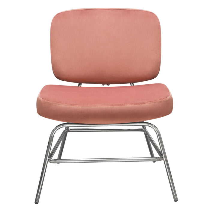 Hanna Set of (2) Accent Chairs in Rose Velvet with Chrome Legs by Diamond Sofa