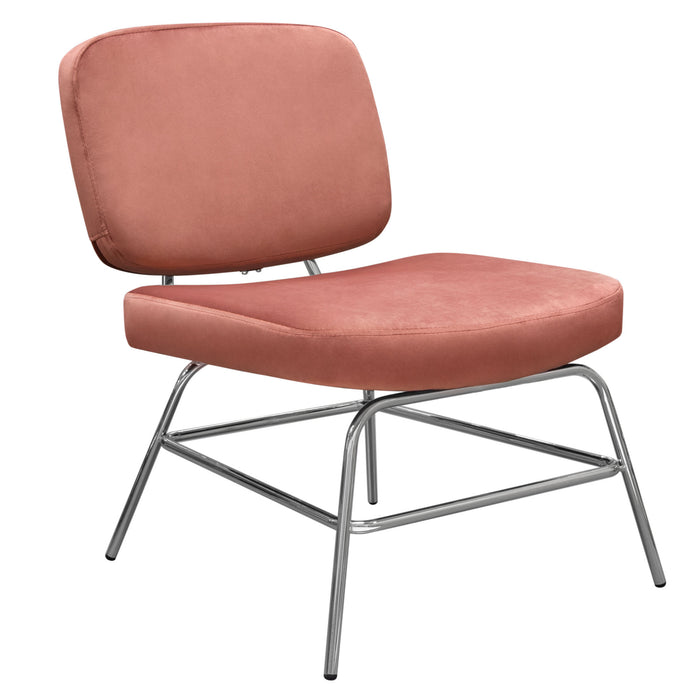 Hanna Set of (2) Accent Chairs in Rose Velvet with Chrome Legs by Diamond Sofa
