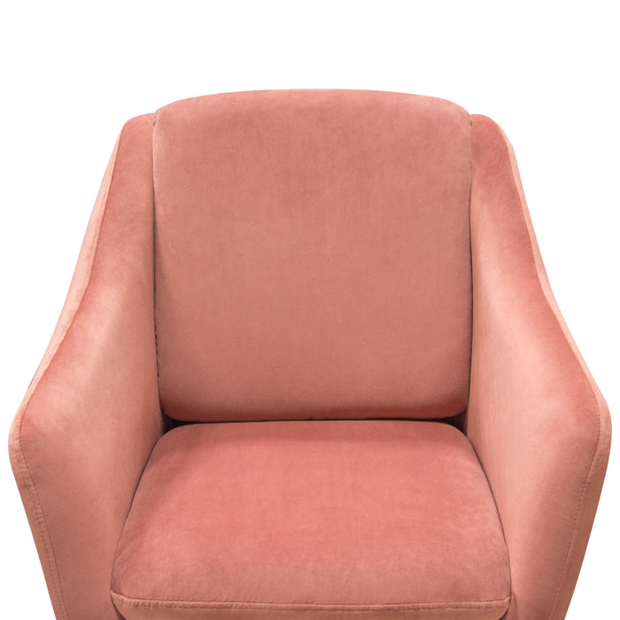 Bryce Accent Chair in Rose Velvet wrapped in Gold Metal Frame by Diamond Sofa
