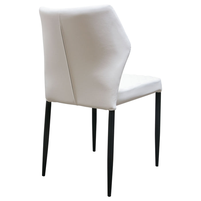 Milo 4-Pack Dining Chairs in White Diamond Tufted Leatherette with Black Powder Coat Legs by Diamond Sofa