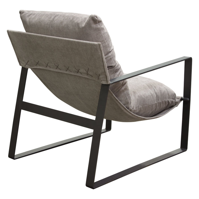 Miller Sling Accent Chair in Grey Fabric w/ Black Powder Coated Metal Frame by Diamond Sofa