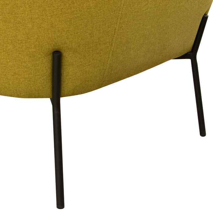 Status Accent Chair in Yellow Fabric with Metal Leg by Diamond Sofa