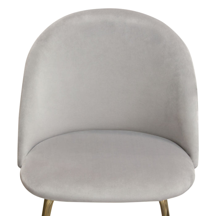 Lilly Set of (2) Bar Height Chairs in Grey Velvet w/ Brushed Gold Metal Legs by Diamond Sofa