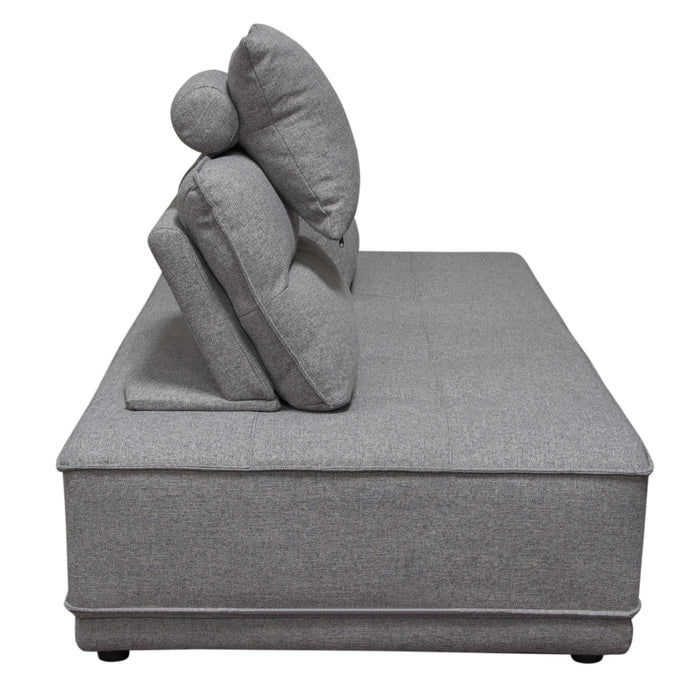 Slate Lounge Seating Platform with Moveable Backrest Supports in Grey Polyester Fabric by Diamond Sofa