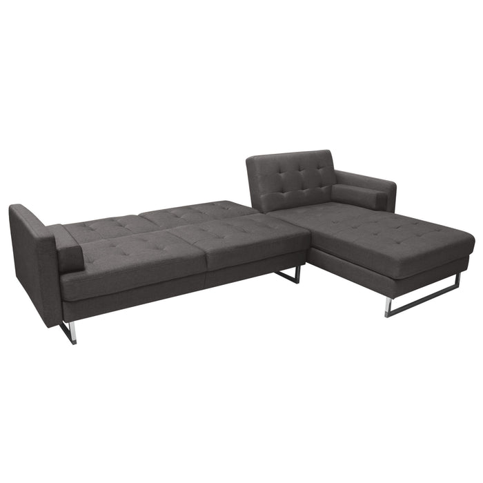 Opus Convertible Tufted RF Chaise Sectional by Diamond Sofa - GREY