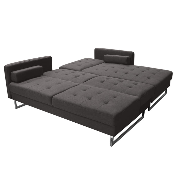 Opus Convertible Tufted RF Chaise Sectional by Diamond Sofa - GREY