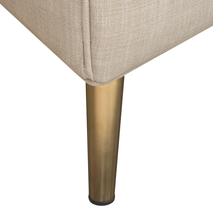 Ava Sofa in Sand Linen Fabric w/ Gold Leg by Diamond Sofa