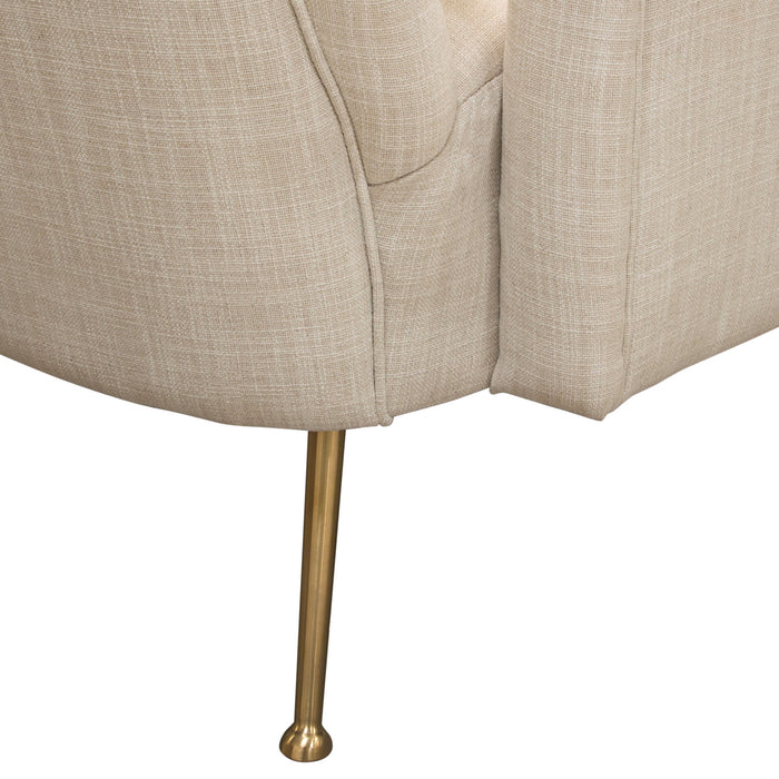 Ava Chair in Sand Linen Fabric w/ Gold Leg by Diamond Sofa