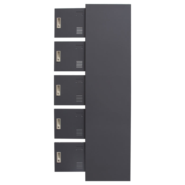 5-Door Metal Storage Locker Cabinet with Key Lock Entry by Diamond Sofa - Grey