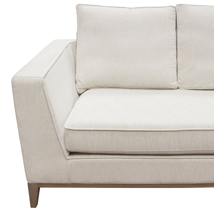 Haven RF 2PC Sectional in Cream Polyester Fabric w/ Loose Pillow Back & Wood Leg Accent by Diamond Sofa