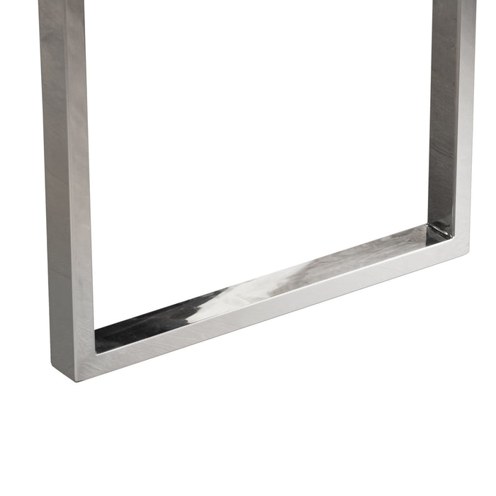 Knox Bench w/ Back & Stainless Steel Frame by Diamond Sofa - Grey
