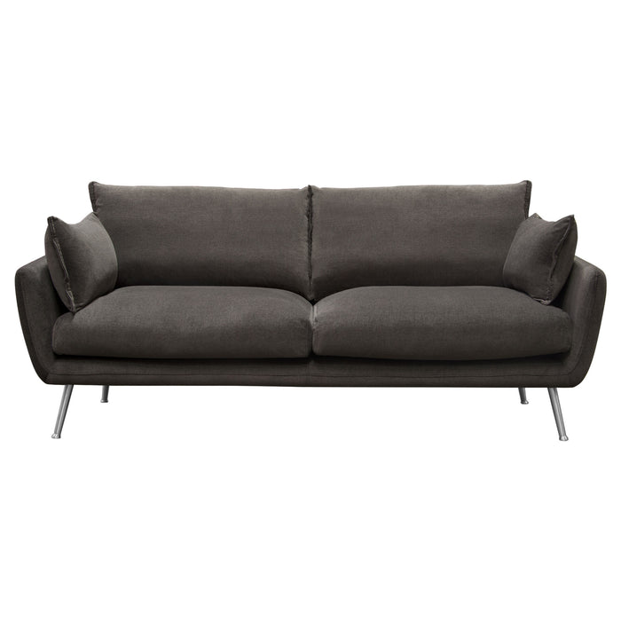 Vantage Sofa in Iron Grey Fabric with Feather Down Seating & Brushed Silver Leg by Diamond Sofa