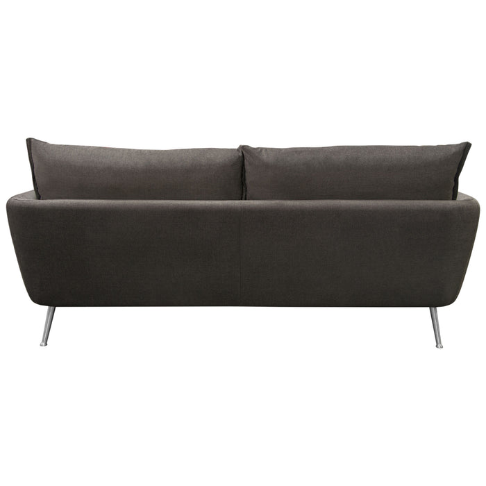Vantage Sofa in Iron Grey Fabric with Feather Down Seating & Brushed Silver Leg by Diamond Sofa