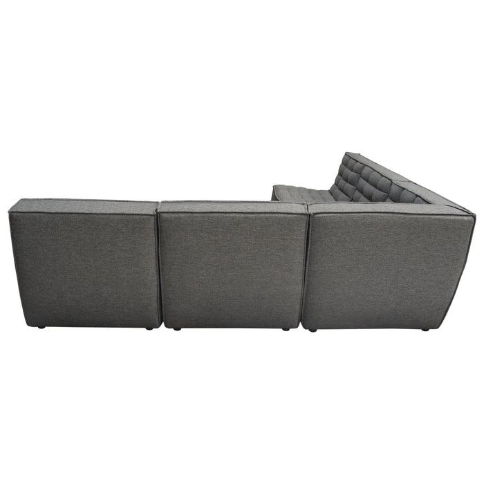 Marshall 5PC Corner Modular Sectional w/ Scooped Seat in Grey Fabric by Diamond Sofa