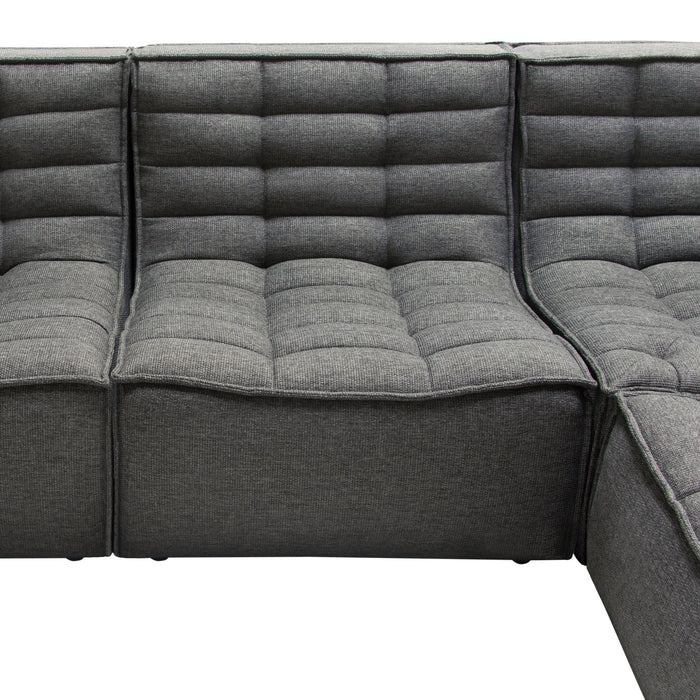 Marshall 5PC Corner Modular Sectional w/ Scooped Seat in Grey Fabric by Diamond Sofa