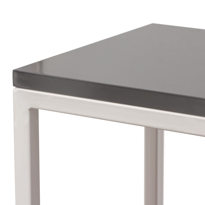 Sleek Metal Frame Accent Table with Gloss Top & Metal Frame by Diamond Sofa - GREY