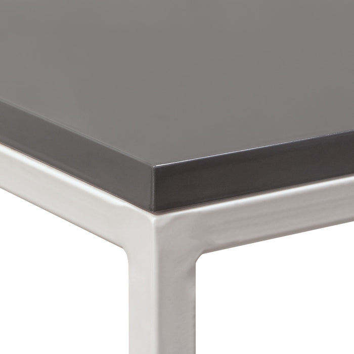 Sleek Metal Frame Accent Table with Gloss Top & Metal Frame by Diamond Sofa - GREY