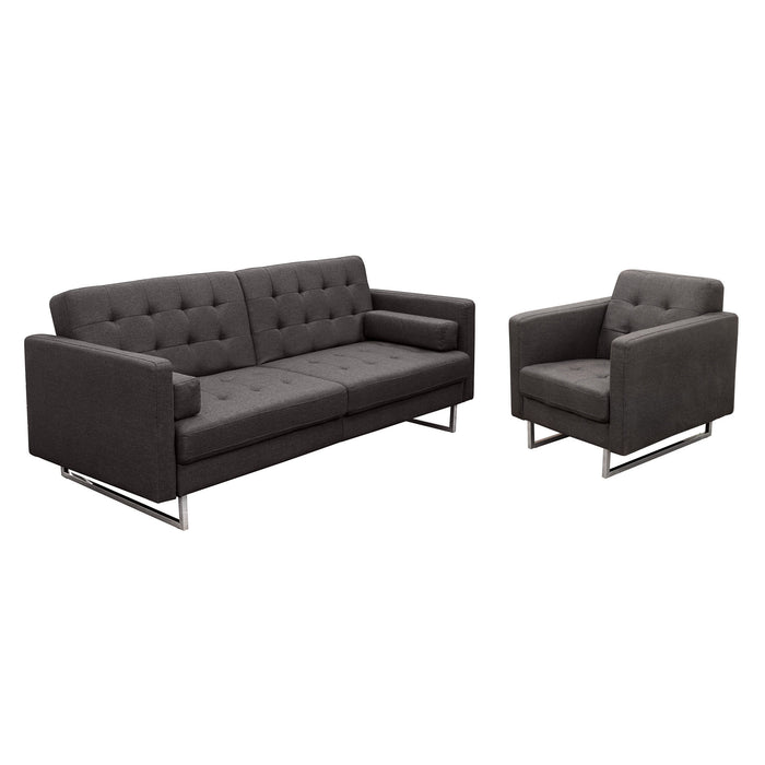 Opus Convertible Tufted Sofa with Chair 2PC Set by Diamond Sofa