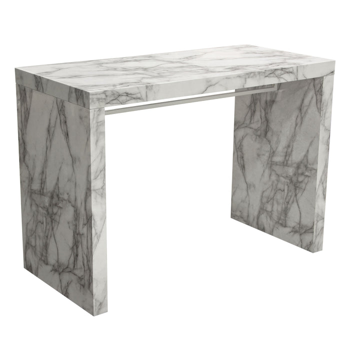 Icon Faux Marble Waterfall Bar Height Table by Diamond Sofa