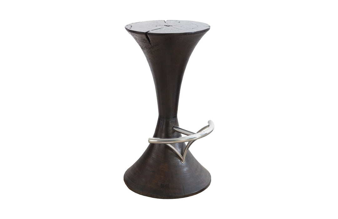 Marley Bar Stool, Burnt, Stainless Steel Foot Rest