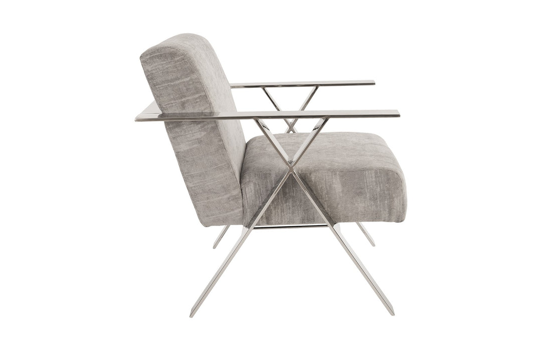 Allure Club Chair, Diva Grey , Stainless Steel Frame