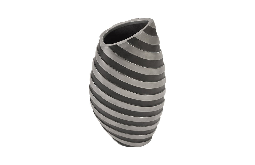 Turbo Vase, Aluminum and Black