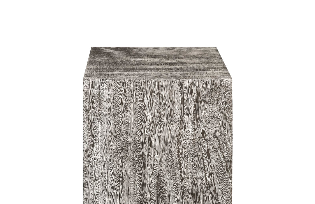 Origins Pedestal, Medium, Mitered Chamcha Wood, Grey Stone Finish