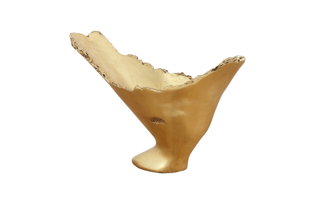 Burled Vase, Gold Leaf