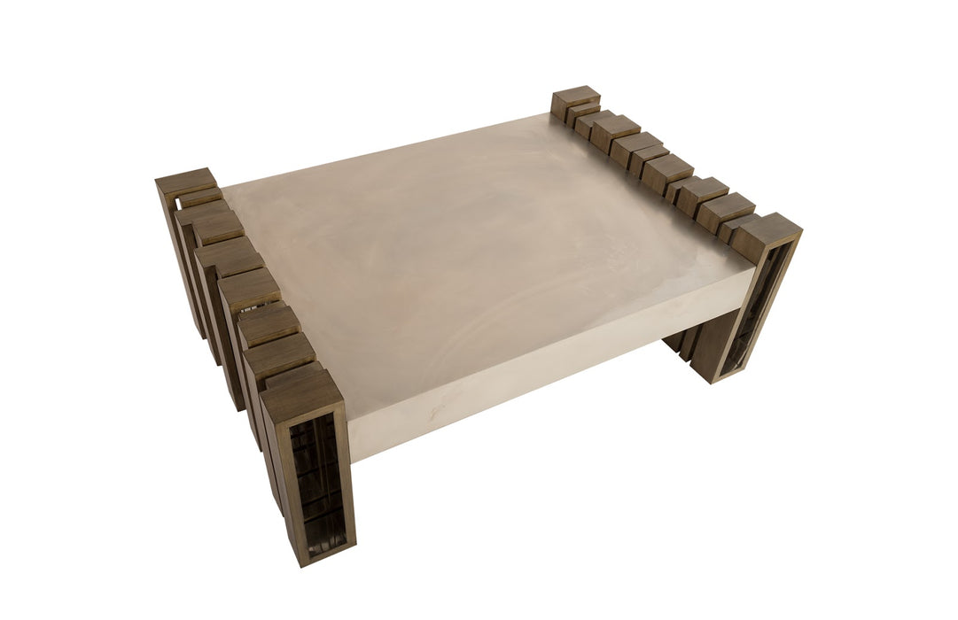 Barcode Coffee Table, Mohogany/SS