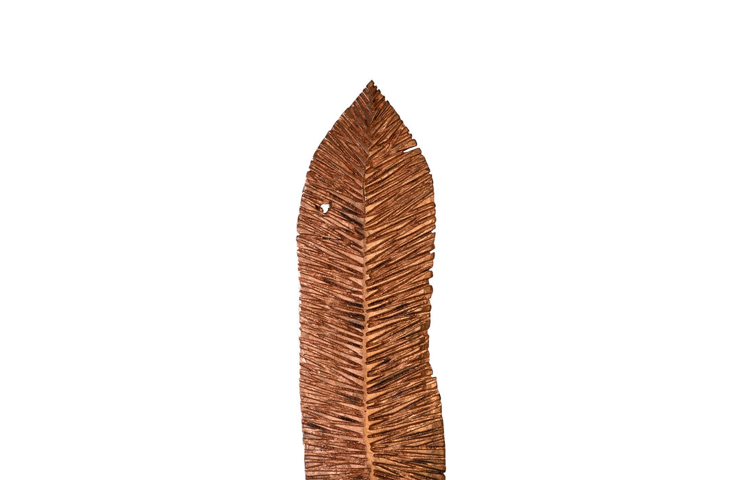 Carved Leaf on Stand, Copper Leaf, XL