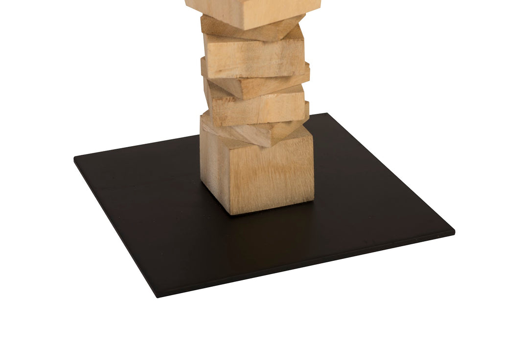 Stacked Wood Floor Sculptures, Bleached, Set of 3