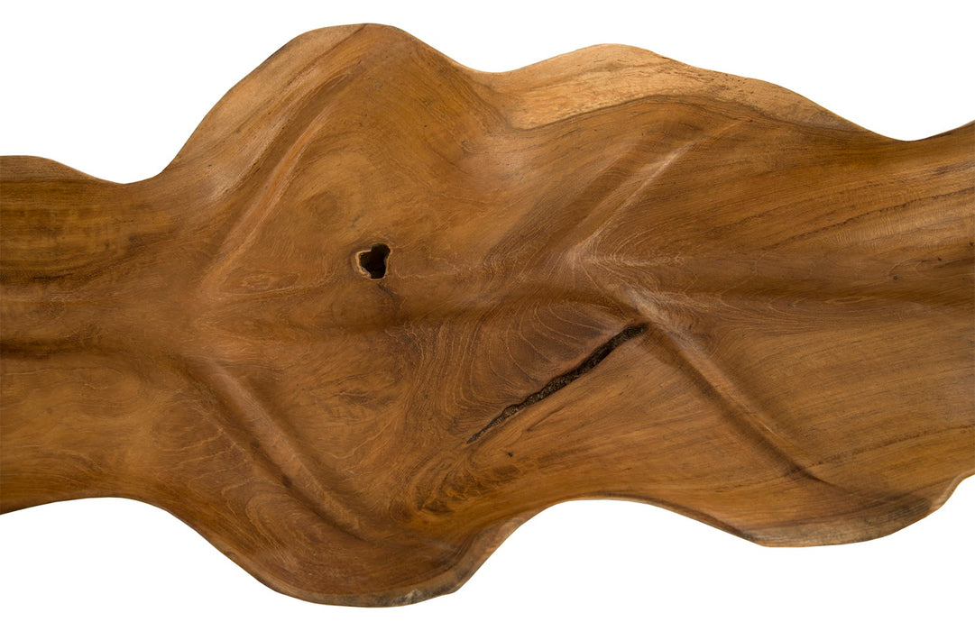 Carved Leaf Sculpture on Stand, Mahogany