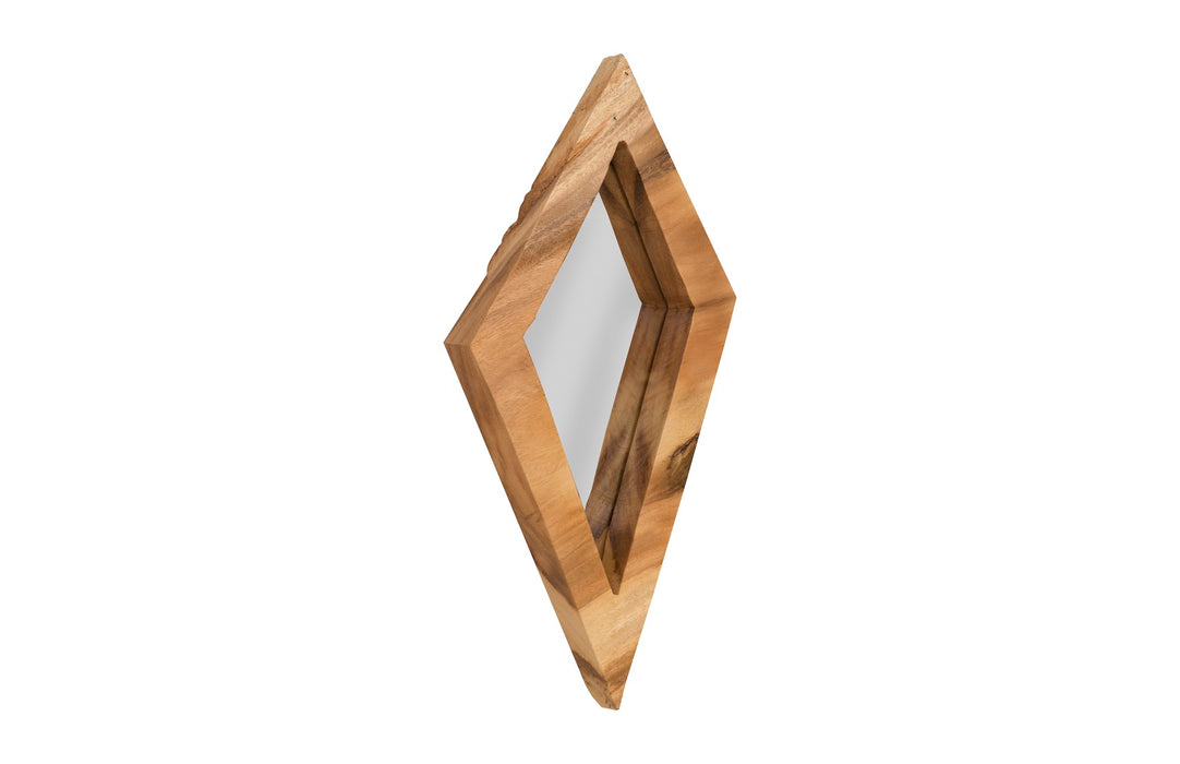 Diamond Chamcha Wood Mirror, LG, Natural