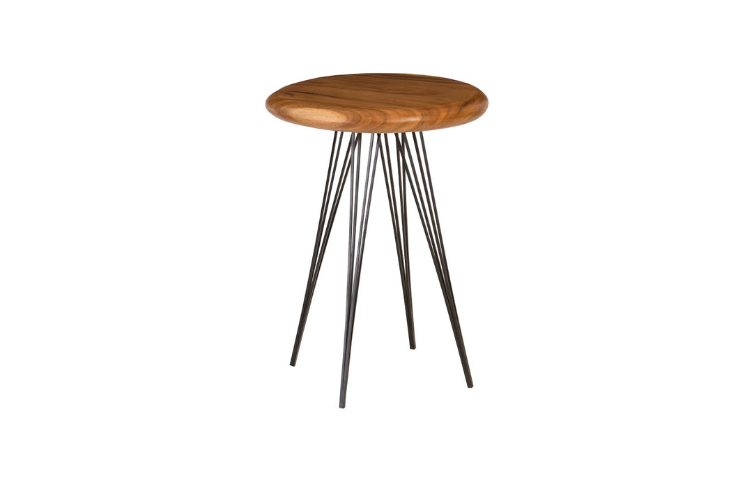Chamcha Wood Bar Table, Four Metal Legs
