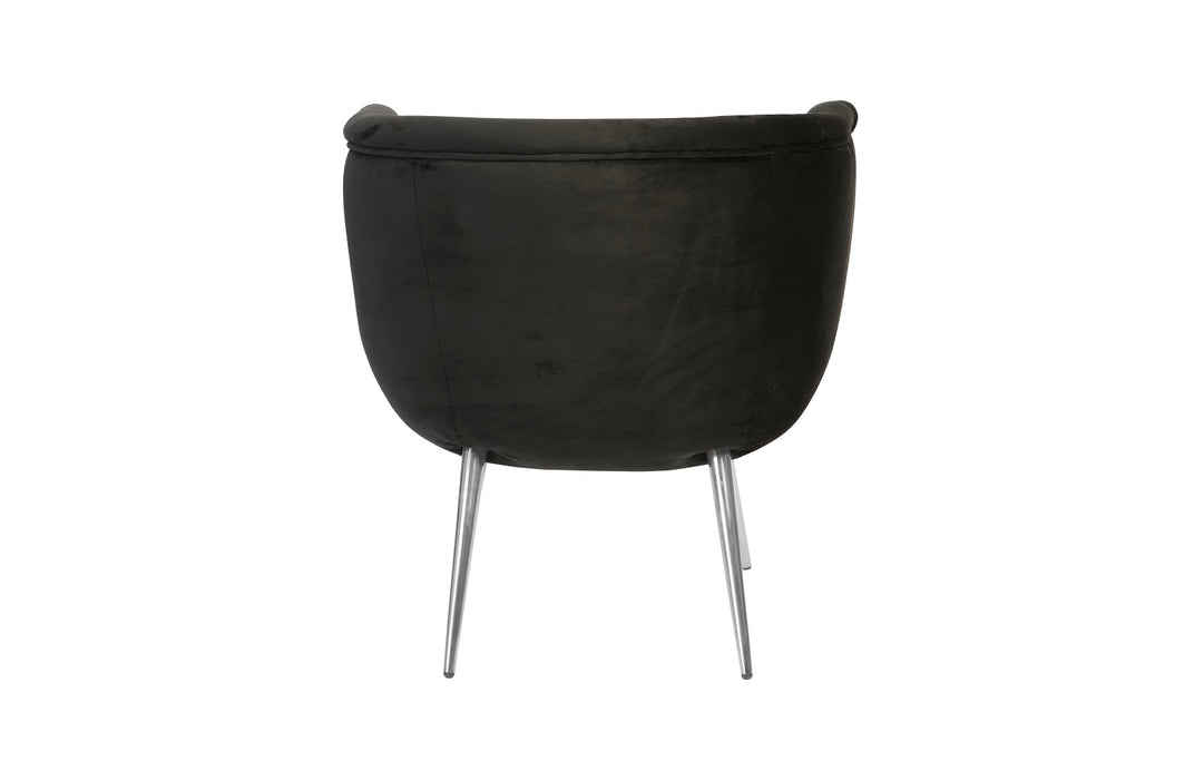 Nouveau Club Chair, Black, Stainless Steel Legs