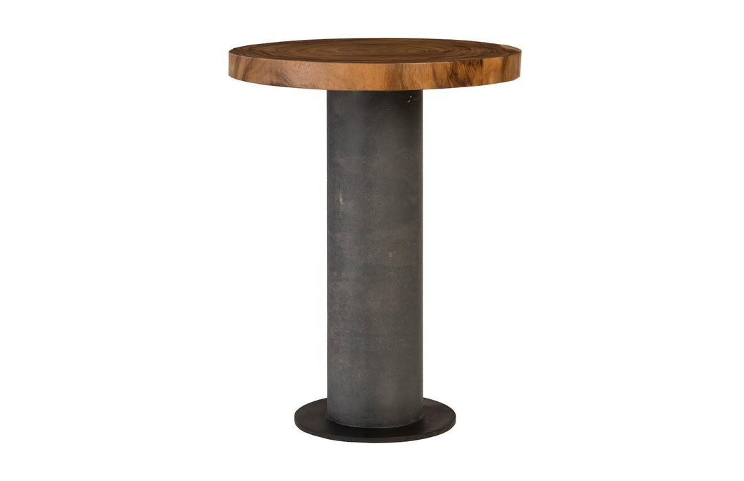Concrete Bar Table, Chamcha Wood Top