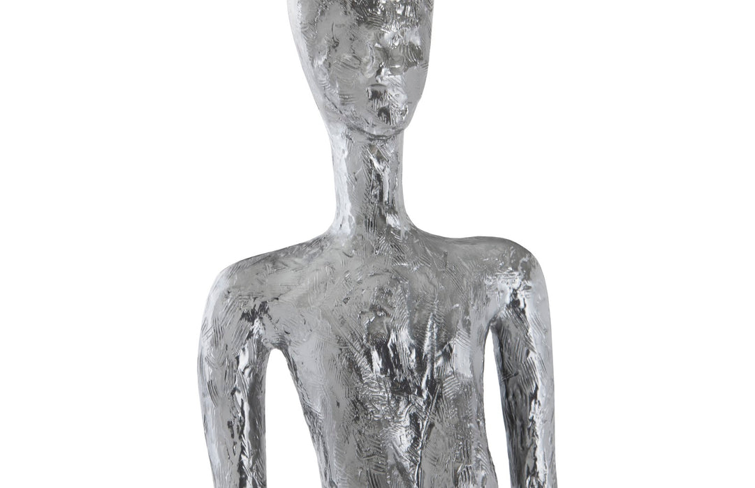 Lottie Sculpture, Resin, Liquid Silver