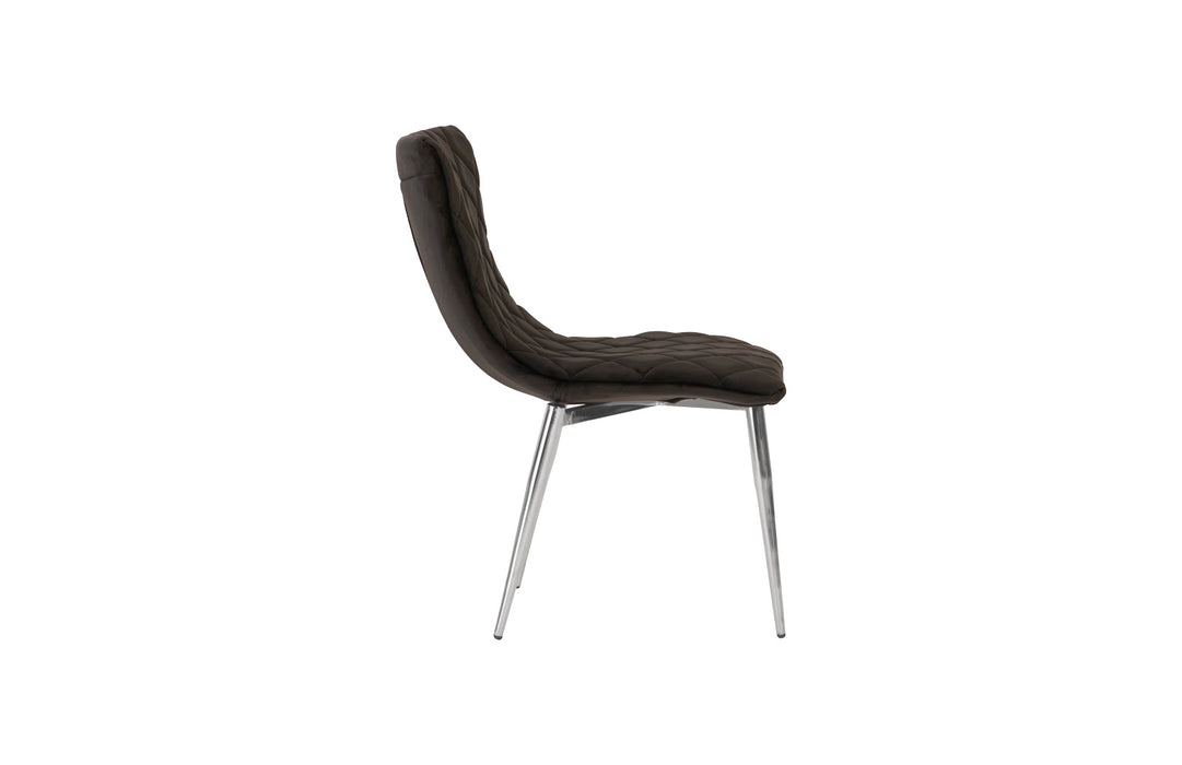 Cayman Dining Chair, Black, Stainless Steel Legs