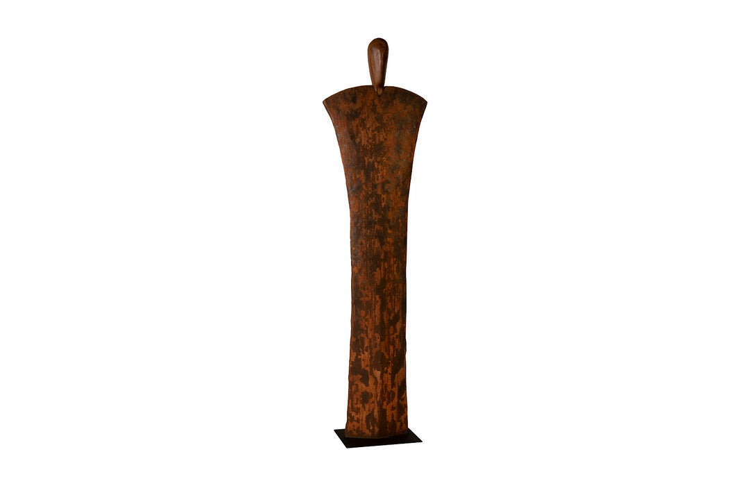 Standing Person on Base, Extra Large, Chamcha Wood, Iron