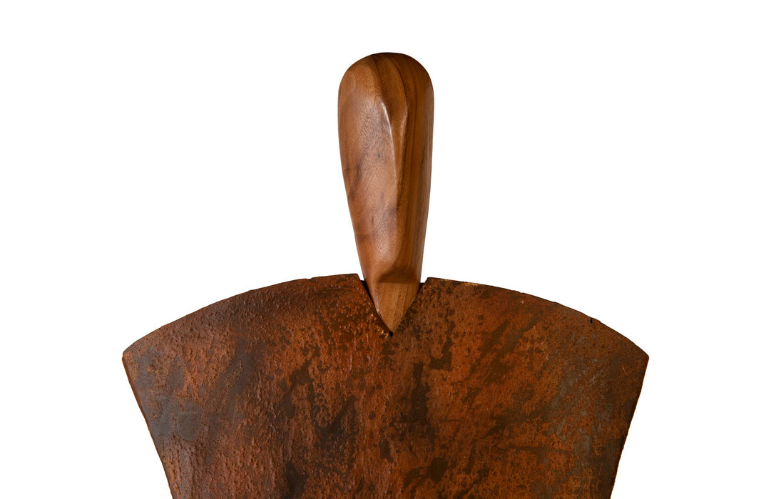 Standing Person on Base, Large, Chamcha Wood, Iron
