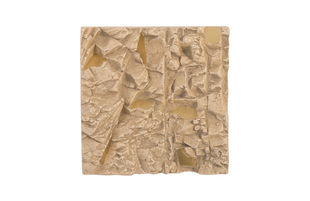 Rubble Wall Tile, Brass Accents