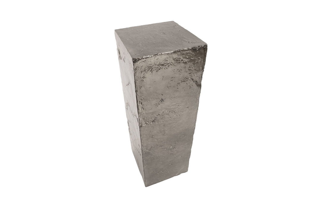 Slate Pedestal, Large, Liquid Silver