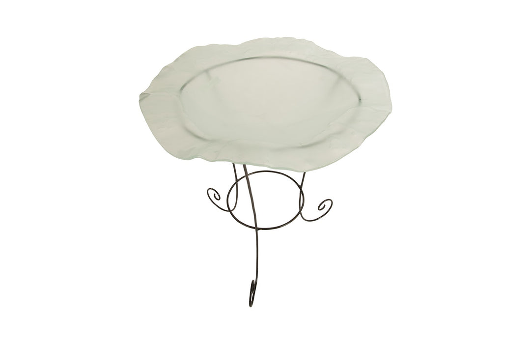 Frosted Glass Bowl on Stand, MD