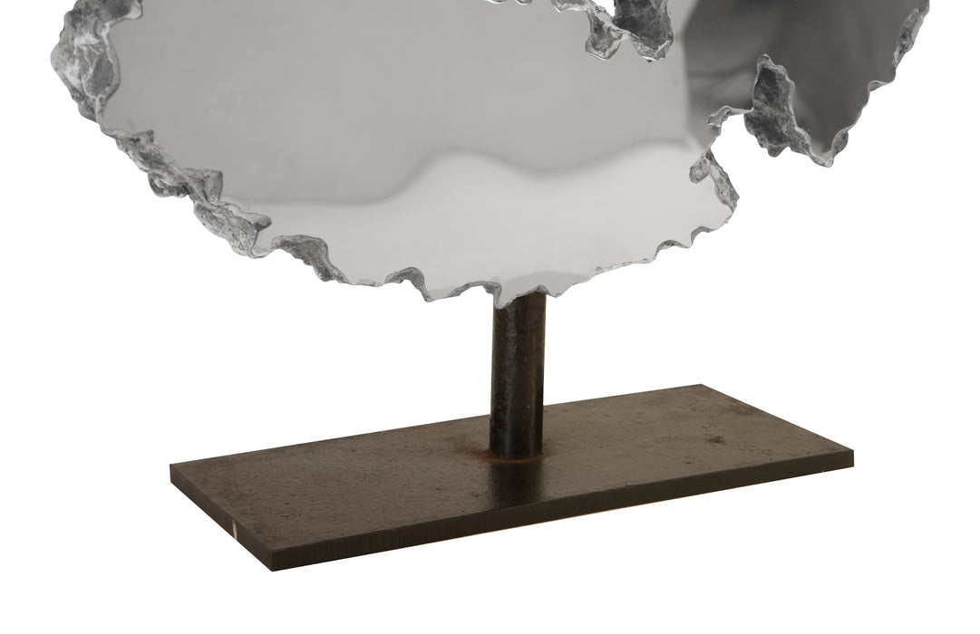Lava Slice Sculpture on Stand, Resin, Stainless Steel