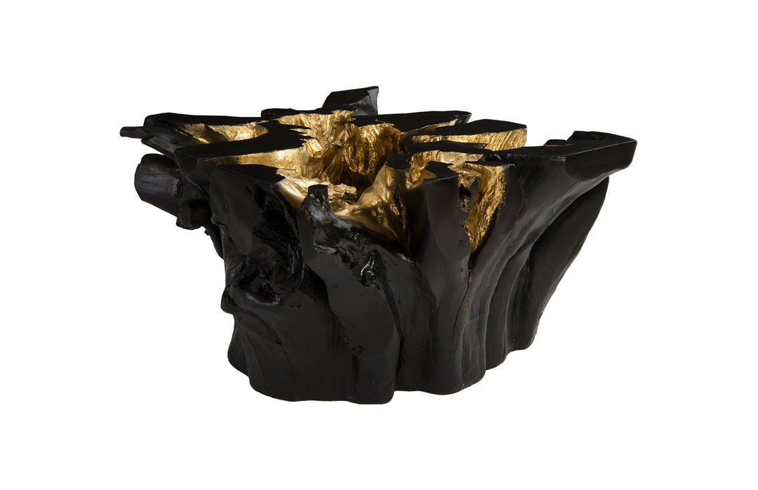 Agnes Root Coffee Table, Black, Gold Leaf