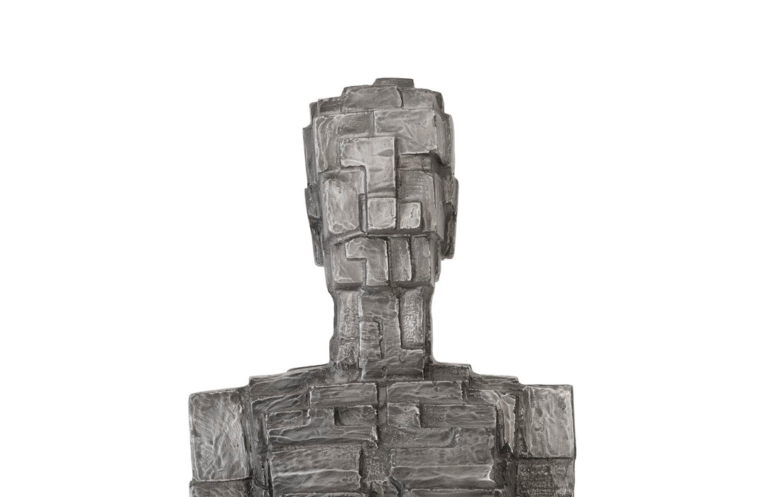 Puzzle Woman Sculpture, Black/Silver, Aluminum